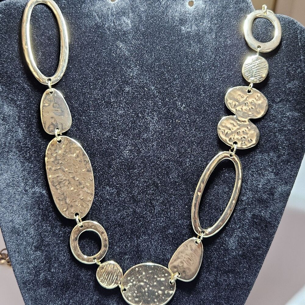 Gold Tone Long Chunky Chain Necklace 35-38"